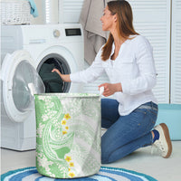 Green Hawaii Shark Tattoo Laundry Basket Puakenikeni Lei Plumeria Polynesian Pattern LT14 - Polynesian Pride