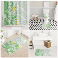 Green Hawaii Shark Tattoo Bathroom Set Puakenikeni Lei Plumeria Polynesian Pattern LT14 - Polynesian Pride