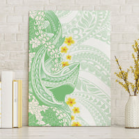 Green Hawaii Shark Tattoo Canvas Wall Art Puakenikeni Lei Plumeria Polynesian Pattern LT14 Without Frame Green - Polynesian Pride