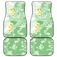 Green Hawaii Shark Tattoo Car Mats Puakenikeni Lei Plumeria Polynesian Pattern LT14 - Polynesian Pride