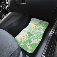 Green Hawaii Shark Tattoo Car Mats Puakenikeni Lei Plumeria Polynesian Pattern LT14 - Polynesian Pride