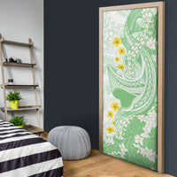 Green Hawaii Shark Tattoo Door Cover Puakenikeni Lei Plumeria Polynesian Pattern LT14 - Polynesian Pride