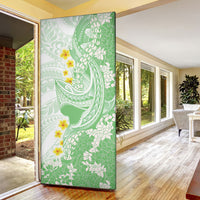 Green Hawaii Shark Tattoo Door Cover Puakenikeni Lei Plumeria Polynesian Pattern LT14 - Polynesian Pride