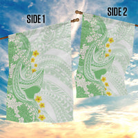 Green Hawaii Shark Tattoo Garden Flag Puakenikeni Lei Plumeria Polynesian Pattern LT14 - Polynesian Pride