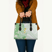 Green Hawaii Shark Tattoo Leather Bag Puakenikeni Lei Plumeria Polynesian Pattern LT14 - Polynesian Pride