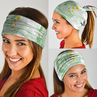 Green Hawaii Shark Tattoo Neck Gaiter Puakenikeni Lei Plumeria Polynesian Pattern LT14 - Polynesian Pride