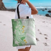 Green Hawaii Shark Tattoo Tote Bag Puakenikeni Lei Plumeria Polynesian Pattern LT14 - Polynesian Pride