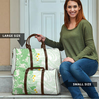 Green Hawaii Shark Tattoo Travel Bag Puakenikeni Lei Plumeria Polynesian Pattern LT14 - Polynesian Pride