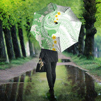Green Hawaii Shark Tattoo Umbrella Puakenikeni Lei Plumeria Polynesian Pattern LT14 - Polynesian Pride