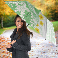 Green Hawaii Shark Tattoo Umbrella Puakenikeni Lei Plumeria Polynesian Pattern LT14 - Polynesian Pride