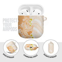 Orange Hawaii Shark Tattoo AirPods Case Puakenikeni Lei Plumeria Polynesian Pattern LT14 - Polynesian Pride