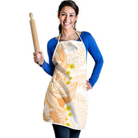 Orange Hawaii Shark Tattoo Apron Puakenikeni Lei Plumeria Polynesian Pattern LT14 - Polynesian Pride