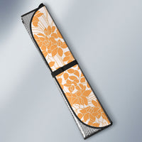 Orange Hawaii Shark Tattoo Auto Sun Shade Puakenikeni Lei Plumeria Polynesian Pattern LT14 - Polynesian Pride