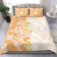 Orange Hawaii Shark Tattoo Bedding Set Puakenikeni Lei Plumeria Polynesian Pattern LT14 - Polynesian Pride