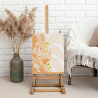 Orange Hawaii Shark Tattoo Canvas Wall Art Puakenikeni Lei Plumeria Polynesian Pattern LT14 - Polynesian Pride
