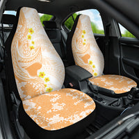 Orange Hawaii Shark Tattoo Car Seat Cover Puakenikeni Lei Plumeria Polynesian Pattern LT14 One Size Orange - Polynesian Pride