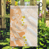 Orange Hawaii Shark Tattoo Garden Flag Puakenikeni Lei Plumeria Polynesian Pattern LT14 Garden Flag Orange - Polynesian Pride