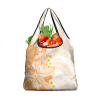 Orange Hawaii Shark Tattoo Grocery Bag Puakenikeni Lei Plumeria Polynesian Pattern LT14 1-pack One Size Orange - Polynesian Pride