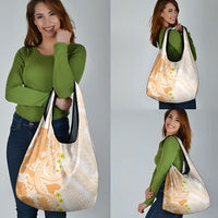 Orange Hawaii Shark Tattoo Grocery Bag Puakenikeni Lei Plumeria Polynesian Pattern LT14 - Polynesian Pride