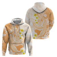 Orange Hawaii Shark Tattoo Hoodie Puakenikeni Lei Plumeria Polynesian Pattern LT14 - Polynesian Pride