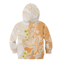 Orange Hawaii Shark Tattoo Kid Hoodie Puakenikeni Lei Plumeria Polynesian Pattern LT14 - Polynesian Pride