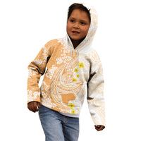 Orange Hawaii Shark Tattoo Kid Hoodie Puakenikeni Lei Plumeria Polynesian Pattern LT14 - Polynesian Pride