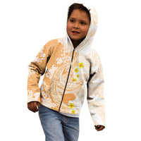 Orange Hawaii Shark Tattoo Kid Hoodie Puakenikeni Lei Plumeria Polynesian Pattern LT14 - Polynesian Pride