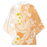 Orange Hawaii Shark Tattoo Kimono Puakenikeni Lei Plumeria Polynesian Pattern LT14 - Polynesian Pride