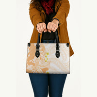 Orange Hawaii Shark Tattoo Leather Bag Puakenikeni Lei Plumeria Polynesian Pattern LT14 - Polynesian Pride