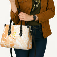 Orange Hawaii Shark Tattoo Leather Bag Puakenikeni Lei Plumeria Polynesian Pattern LT14 - Polynesian Pride