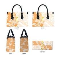 Orange Hawaii Shark Tattoo Leather Bag Puakenikeni Lei Plumeria Polynesian Pattern LT14 - Polynesian Pride