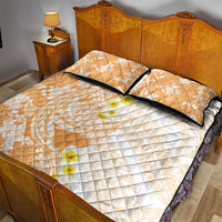 Orange Hawaii Shark Tattoo Quilt Bed Set Puakenikeni Lei Plumeria Polynesian Pattern LT14 - Polynesian Pride