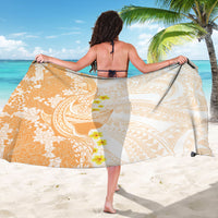 Orange Hawaii Shark Tattoo Sarong Puakenikeni Lei Plumeria Polynesian Pattern LT14 - Polynesian Pride