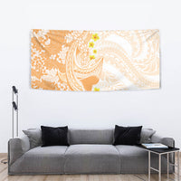 Orange Hawaii Shark Tattoo Tapestry Puakenikeni Lei Plumeria Polynesian Pattern LT14 - Polynesian Pride