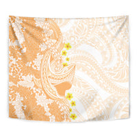 Orange Hawaii Shark Tattoo Tapestry Puakenikeni Lei Plumeria Polynesian Pattern LT14 - Polynesian Pride