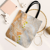 Orange Hawaii Shark Tattoo Tote Bag Puakenikeni Lei Plumeria Polynesian Pattern LT14 Black Strap One Size Orange - Polynesian Pride
