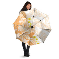 Orange Hawaii Shark Tattoo Umbrella Puakenikeni Lei Plumeria Polynesian Pattern LT14 - Polynesian Pride