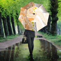 Orange Hawaii Shark Tattoo Umbrella Puakenikeni Lei Plumeria Polynesian Pattern LT14 - Polynesian Pride