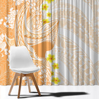Orange Hawaii Shark Tattoo Window Curtain Puakenikeni Lei Plumeria Polynesian Pattern LT14 - Polynesian Pride