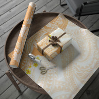 Orange Hawaii Shark Tattoo Wrapping Paper Puakenikeni Lei Plumeria Polynesian Pattern LT14 - Polynesian Pride