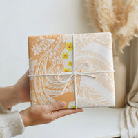 Orange Hawaii Shark Tattoo Wrapping Paper Puakenikeni Lei Plumeria Polynesian Pattern LT14 - Polynesian Pride