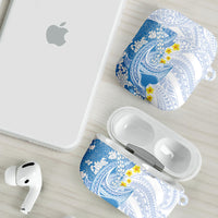 Blue Hawaii Shark Tattoo AirPods Case Puakenikeni Lei Plumeria Polynesian Pattern LT14 - Polynesian Pride