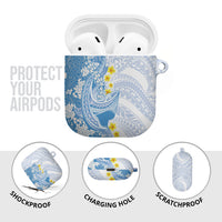 Blue Hawaii Shark Tattoo AirPods Case Puakenikeni Lei Plumeria Polynesian Pattern LT14 - Polynesian Pride