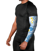 Blue Hawaii Shark Tattoo Arm Sleeves Puakenikeni Lei Plumeria Polynesian Pattern LT14 - Polynesian Pride