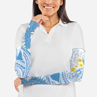 Blue Hawaii Shark Tattoo Arm Sleeves Puakenikeni Lei Plumeria Polynesian Pattern LT14 - Polynesian Pride