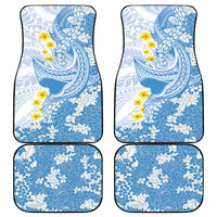 Blue Hawaii Shark Tattoo Car Mats Puakenikeni Lei Plumeria Polynesian Pattern LT14 - Polynesian Pride
