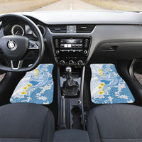 Blue Hawaii Shark Tattoo Car Mats Puakenikeni Lei Plumeria Polynesian Pattern LT14 Set 2pcs - Front Blue - Polynesian Pride