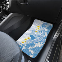 Blue Hawaii Shark Tattoo Car Mats Puakenikeni Lei Plumeria Polynesian Pattern LT14 - Polynesian Pride