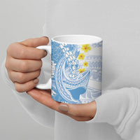 Blue Hawaii Shark Tattoo Ceramic Mug Puakenikeni Lei Plumeria Polynesian Pattern LT14 - Polynesian Pride