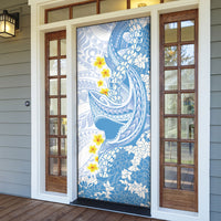 Blue Hawaii Shark Tattoo Door Cover Puakenikeni Lei Plumeria Polynesian Pattern LT14 - Polynesian Pride
